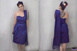 Lamour Dress mit Drape- Schulterfreies Kleid von Charm Patterns