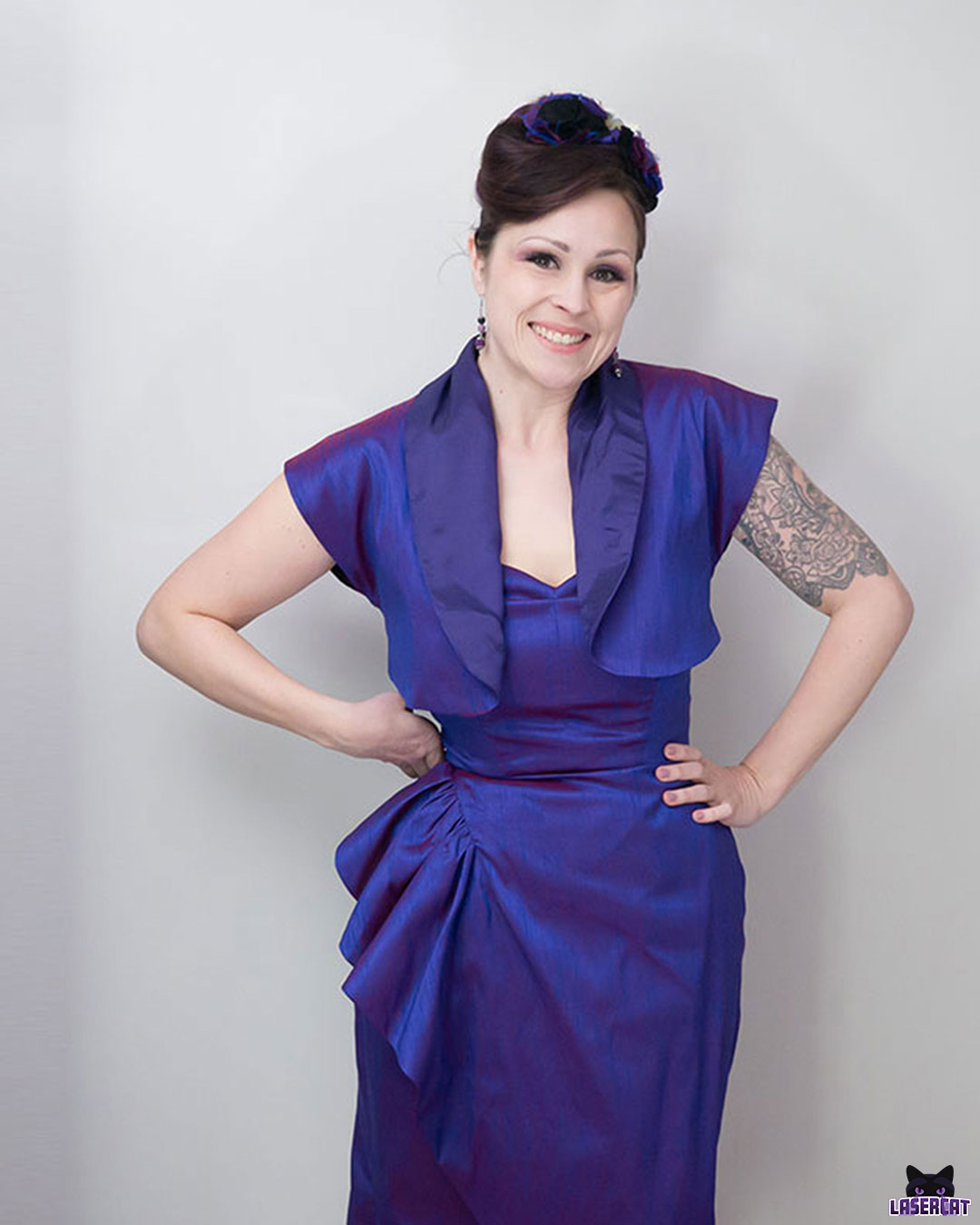 Lila Bolero Jäckchen nach Original Vintage Schnittmuster